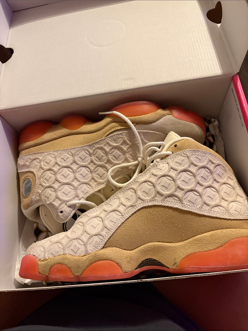 Jordan Beige and Orange Women's Sneakers